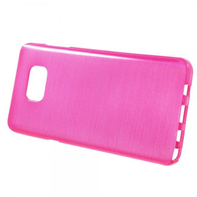 Samsung Galaxy Note 5 Elastisches, leicht glänzendes und gebürstetes Plastik Case - rosa