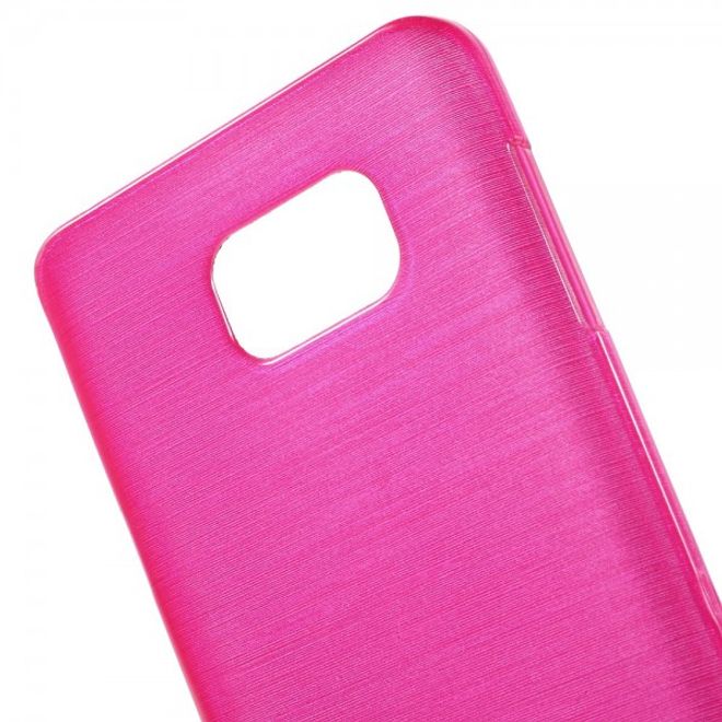 Samsung Galaxy Note 5 Elastisches, leicht glänzendes und gebürstetes Plastik Case - rosa