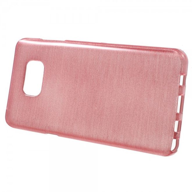 Samsung Galaxy Note 5 Elastisches, leicht glänzendes und gebürstetes Plastik Case - pink