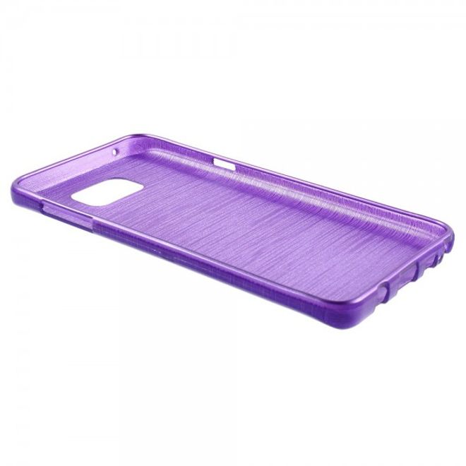 Samsung Galaxy Note 5 Elastisches, leicht glänzendes und gebürstetes Plastik Case - purpur