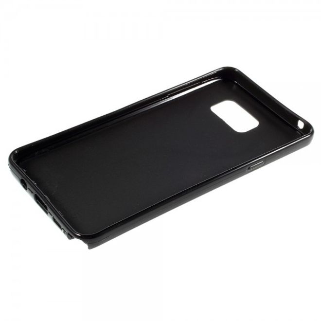 Samsung Galaxy Note 5 Zweifarbiges Plastik Case mit Lederüberzug - pink