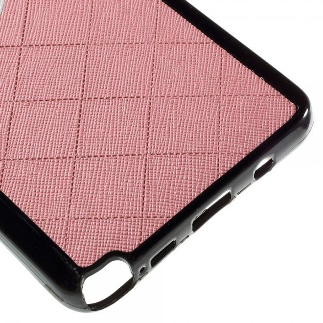 Samsung Galaxy Note 5 Zweifarbiges Plastik Case mit Lederüberzug - pink