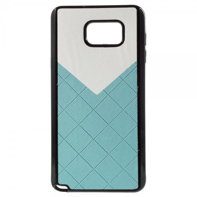 Samsung Galaxy Note 5 Zweifarbiges Plastik Case mit Lederüberzug - blau