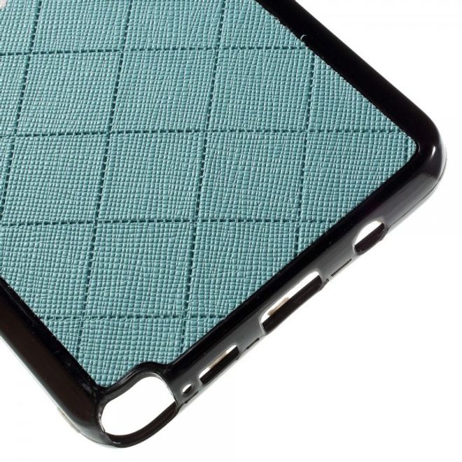 Samsung Galaxy Note 5 Zweifarbiges Plastik Case mit Lederüberzug - blau