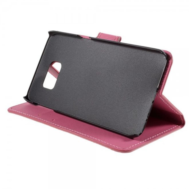 Galaxy S6 Edge Plus Leder Case mit pinken Blumen