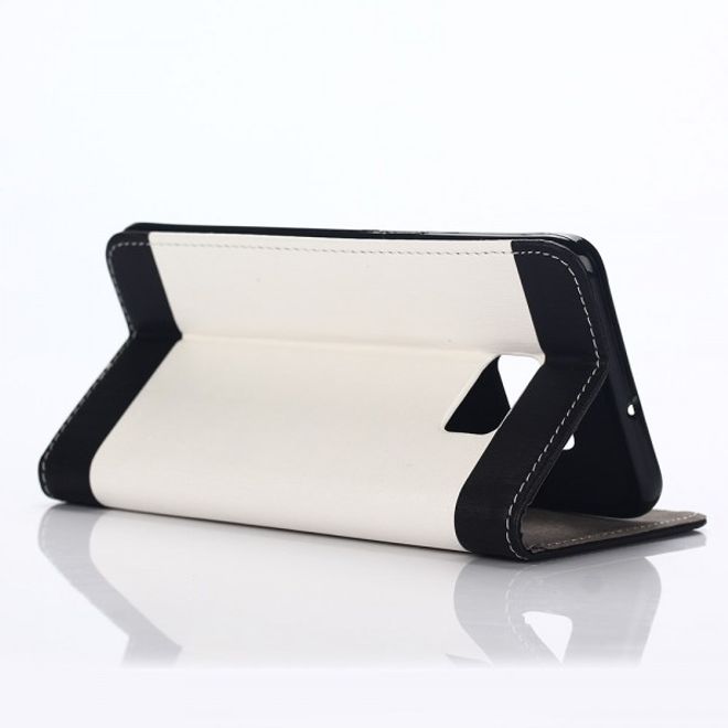 Galaxy S6 Edge Plus Leder Case mit seidenartiger Oberfläche - weiss