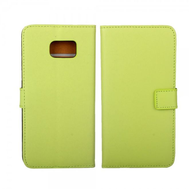 Galaxy S6 Edge Plus Teils Echt- und Kunstleder Case mit Standfunktion - grün