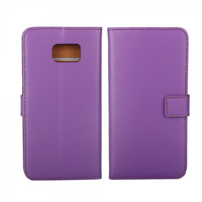 Galaxy S6 Edge Plus Teils Echt- und Kunstleder Case mit Standfunktion - purpur