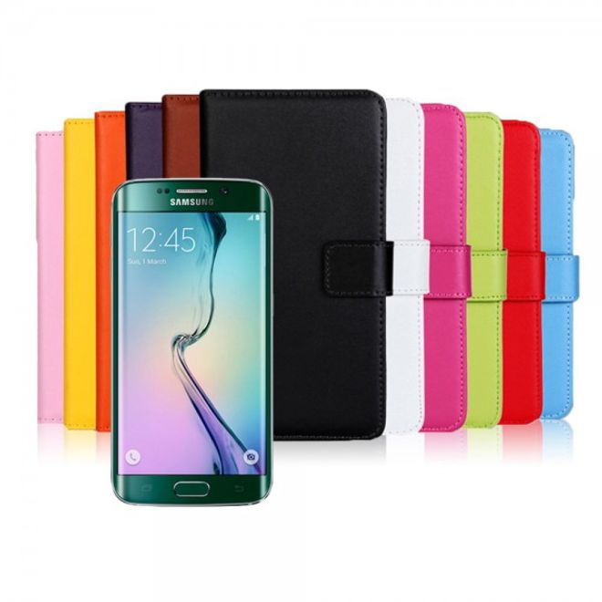 Galaxy S6 Edge Plus Teils Echt- und Kunstleder Case mit Standfunktion - purpur