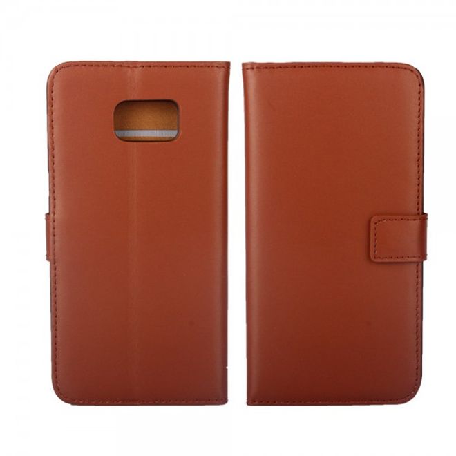 Galaxy S6 Edge Plus Teils Echt- und Kunstleder Case mit Standfunktion - braun