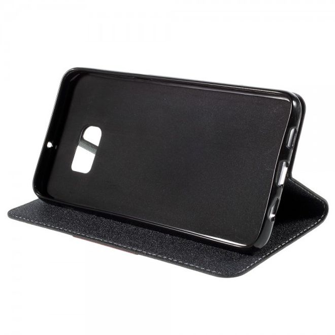 Galaxy S6 Edge Plus Leder Case mit Textur - grau