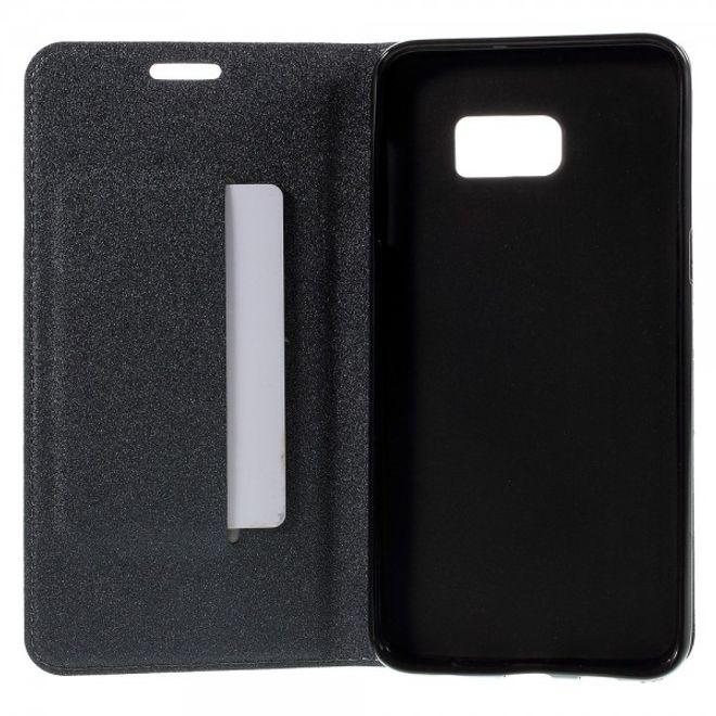 Galaxy S6 Edge Plus Leder Case mit Textur - grau