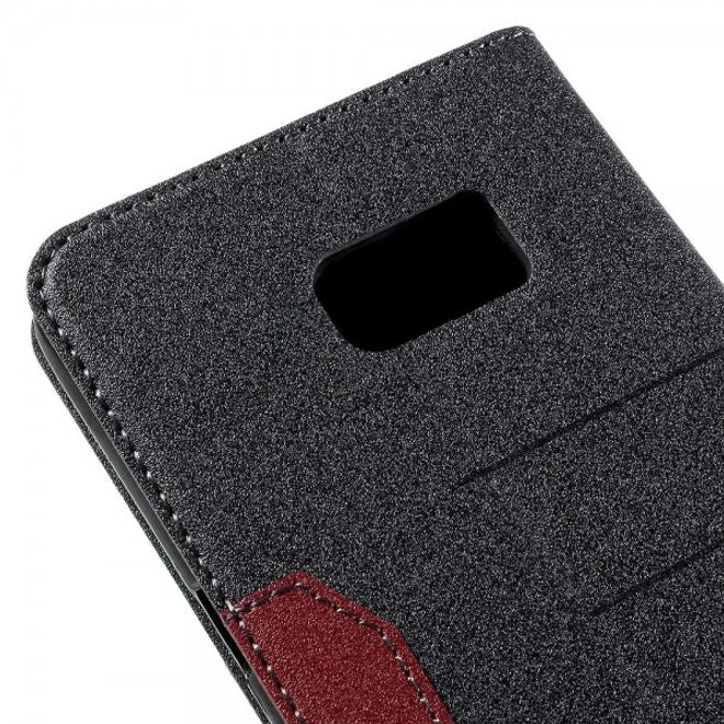 Galaxy S6 Edge Plus Leder Case mit Textur - grau