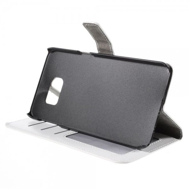 Galaxy S6 Edge Plus Leicht glänzendes Crazy Horse Leder Case - weiss