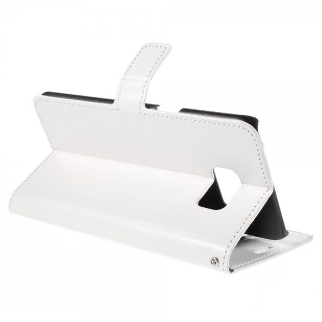 Galaxy S6 Edge Plus Leicht glänzendes Crazy Horse Leder Case - weiss