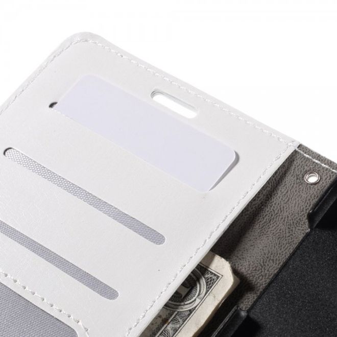 Galaxy S6 Edge Plus Leicht glänzendes Crazy Horse Leder Case - weiss