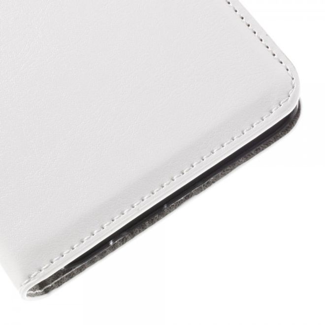 Galaxy S6 Edge Plus Leicht glänzendes Crazy Horse Leder Case - weiss