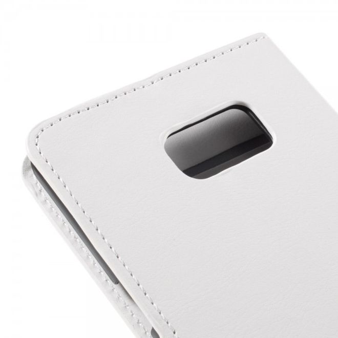 Galaxy S6 Edge Plus Leicht glänzendes Crazy Horse Leder Case - weiss