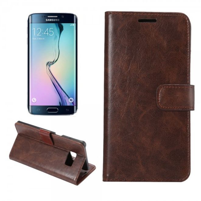 Galaxy S6 Edge Plus Elegantes Crazy Horse Leder Case - kafffeefarben