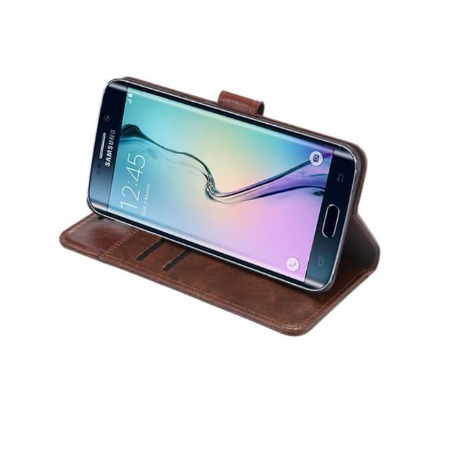 Galaxy S6 Edge Plus Elegantes Crazy Horse Leder Case - kafffeefarben