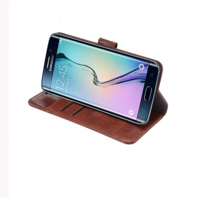 Galaxy S6 Edge Plus Elegantes Crazy Horse Leder Case - braun