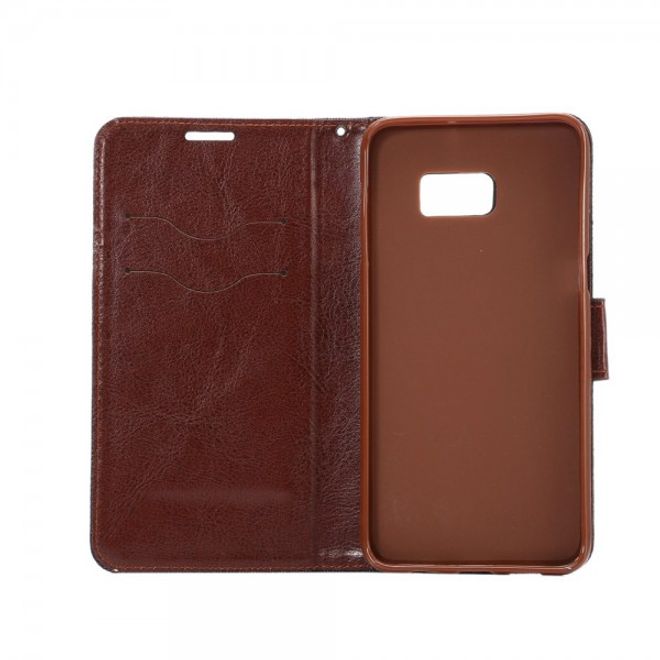 Galaxy S6 Edge Plus Leder Case im Jeans Look - hellblau