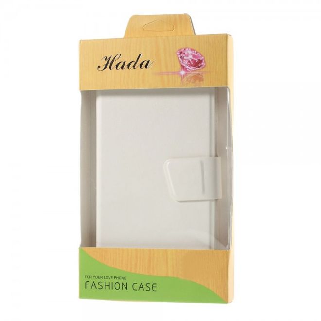 Galaxy S6 Edge Plus Trendiges Crazy Horse Leder Case mit Standfunktion - weiss