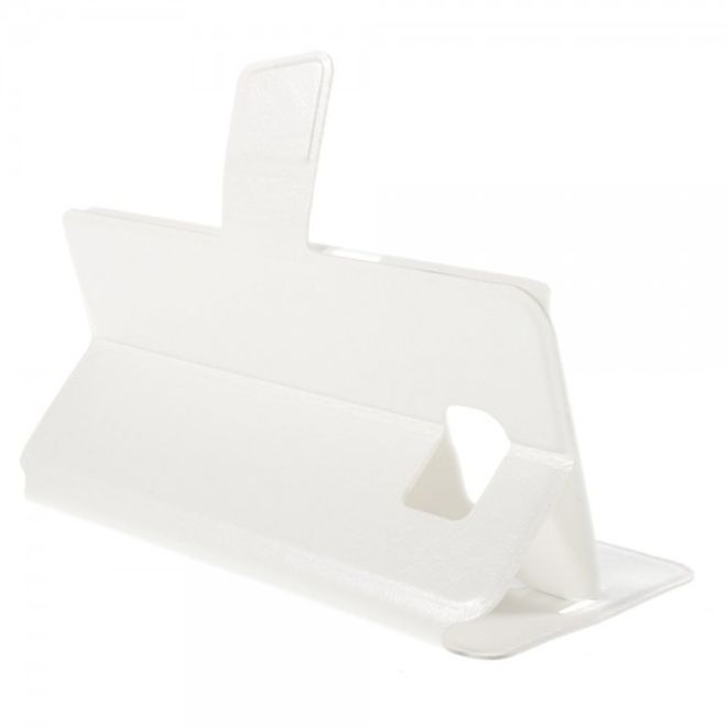 Galaxy S6 Edge Plus Trendiges Crazy Horse Leder Case mit Standfunktion - weiss