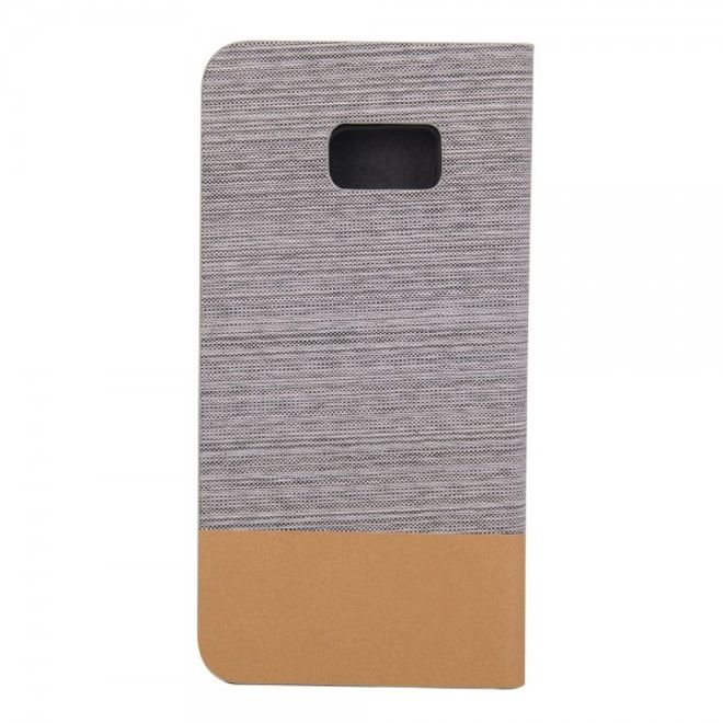 Galaxy S6 Edge Plus Zweifarbiges, stoffartiges Leder Case - hellgrau