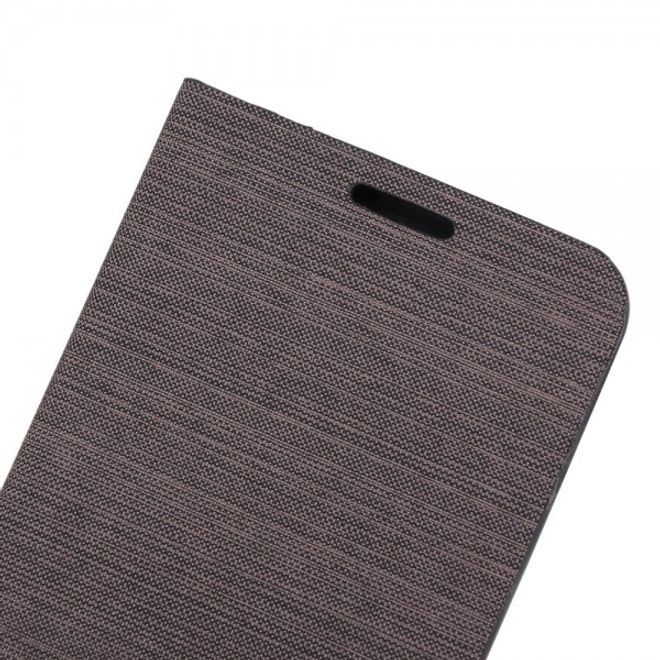 Galaxy S6 Edge Plus Zweifarbiges, stoffartiges Leder Case - kaffeefarben