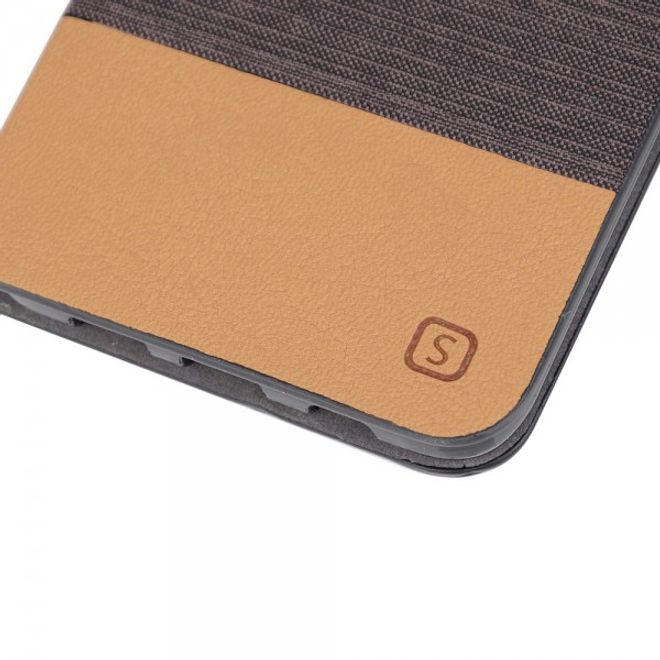 Galaxy S6 Edge Plus Zweifarbiges, stoffartiges Leder Case - kaffeefarben