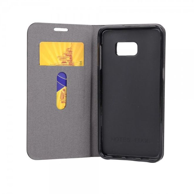 Galaxy S6 Edge Plus Zweifarbiges, stoffartiges Leder Case - kaffeefarben