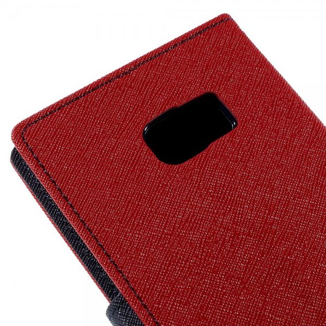 Goospery - Galaxy S6 Edge Plus Hülle - Handy Bookcover - Fancy Diary Series - rot/navy