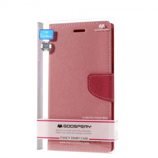 Goospery - Galaxy S6 Edge Plus Hülle - Handy Bookcover - Fancy Diary Series - rosa/pink