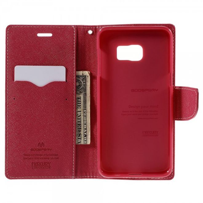 Goospery - Galaxy S6 Edge Plus Hülle - Handy Bookcover - Fancy Diary Series - rosa/pink