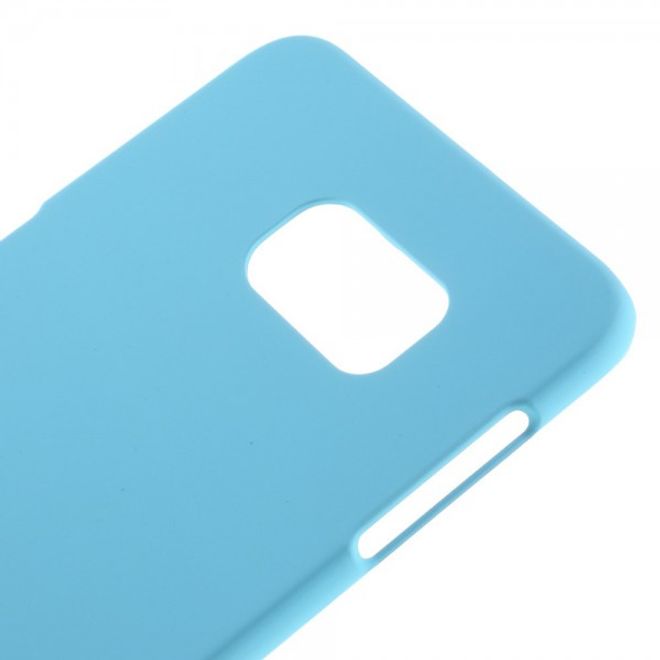 Galaxy S6 Edge Plus Gummiertes Hart Plastik Case - hellblau