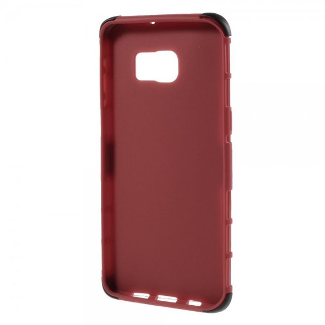 Galaxy S6 Edge Plus Rutschfestes, robustes Hart Plastik Case mit Kickstand - rot