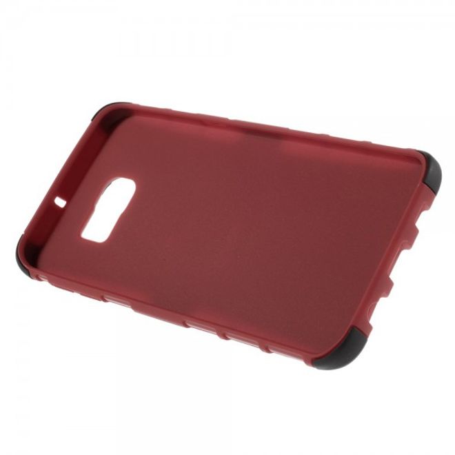 Galaxy S6 Edge Plus Rutschfestes, robustes Hart Plastik Case mit Kickstand - rot