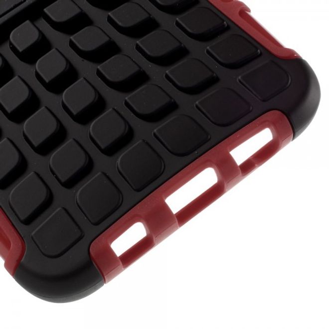 Galaxy S6 Edge Plus Rutschfestes, robustes Hart Plastik Case mit Kickstand - rot