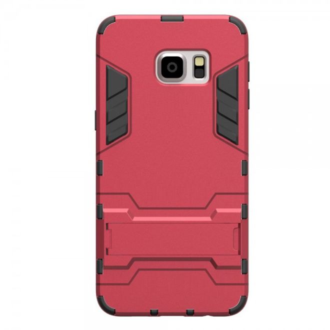 Galaxy S6 Edge Plus Robustes Hart Plastik Case mit Kickstand - rot