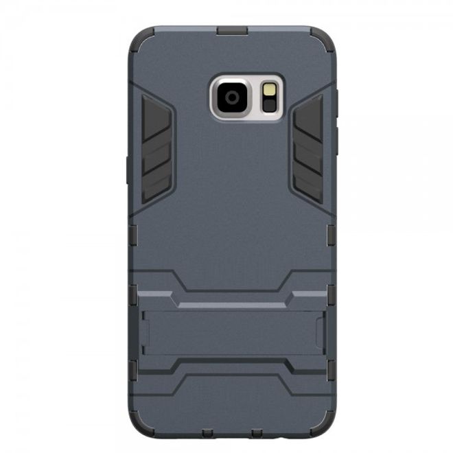 Galaxy S6 Edge Plus Robustes Hart Plastik Case mit Kickstand - schwarz/blau