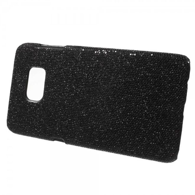 Galaxy S6 Edge Plus Glitzerndes Hart Plastik Case - schwarz