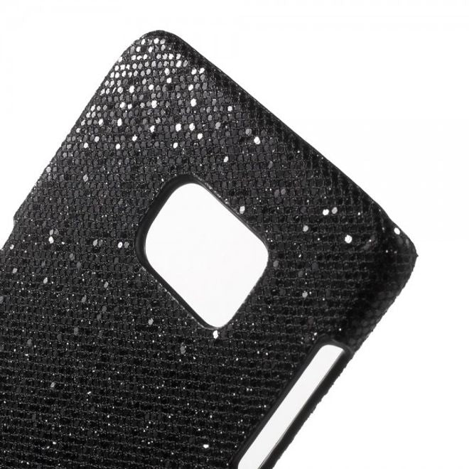 Galaxy S6 Edge Plus Glitzerndes Hart Plastik Case - schwarz