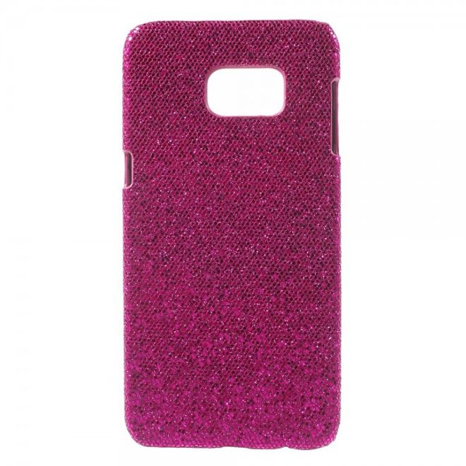Galaxy S6 Edge Plus Glitzerndes Hart Plastik Case - rosa