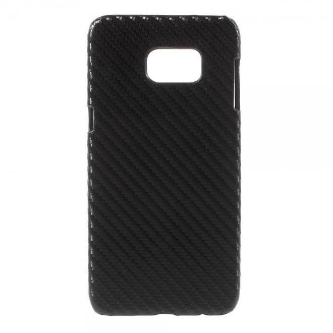 Galaxy S6 Edge Plus Hart Plastik Case mit Karbonfasermuster - schwarz