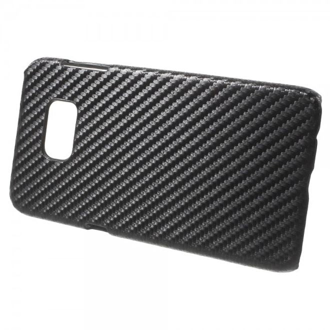 Galaxy S6 Edge Plus Hart Plastik Case mit Karbonfasermuster - schwarz