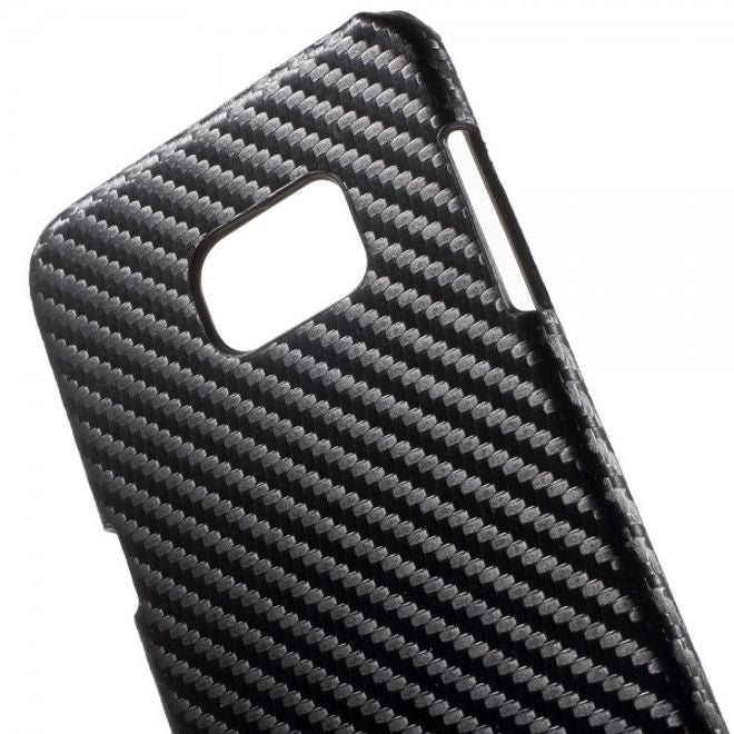 Galaxy S6 Edge Plus Hart Plastik Case mit Karbonfasermuster - schwarz