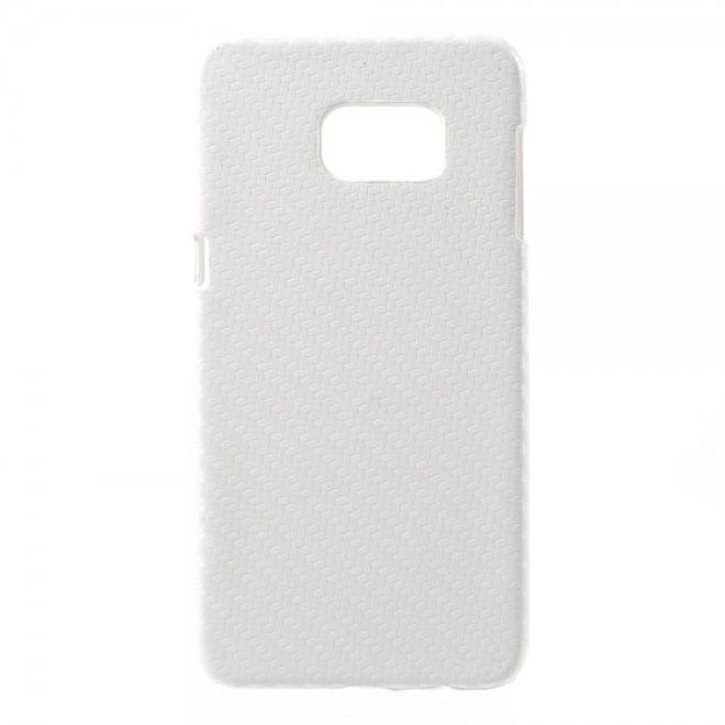 Galaxy S6 Edge Plus Hart Plastik Case mit Karbonfasermuster - weiss