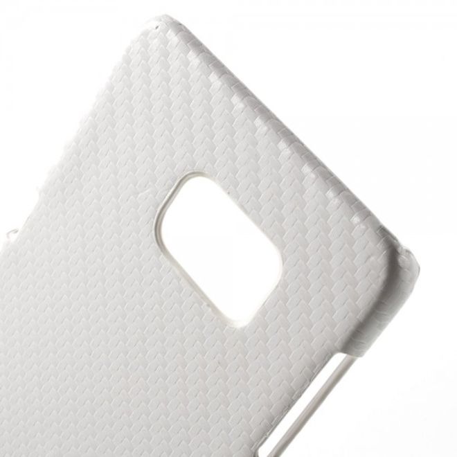 Galaxy S6 Edge Plus Hart Plastik Case mit Karbonfasermuster - weiss