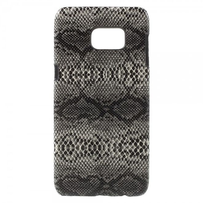 Galaxy S6 Edge Plus Hart Plastik Case mit Lederüberzug und Schlangentextur - schwarz